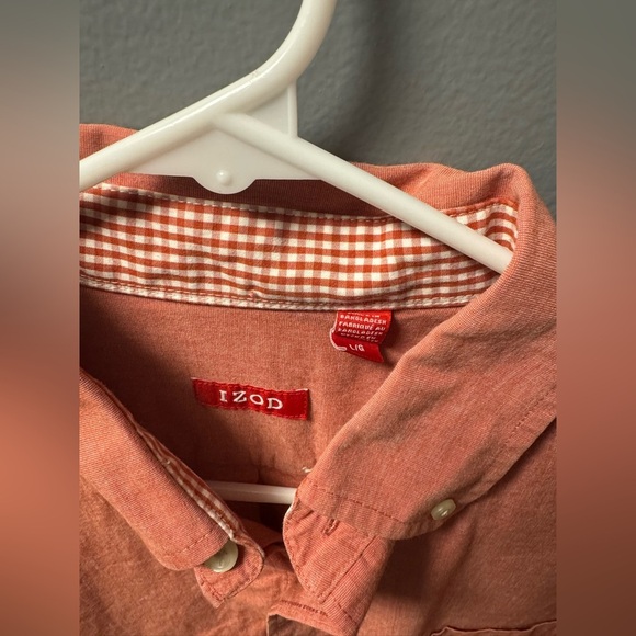 Izod Brown Casual‎ Button Down Shirt with Classic Collar - Picture 3 of 3